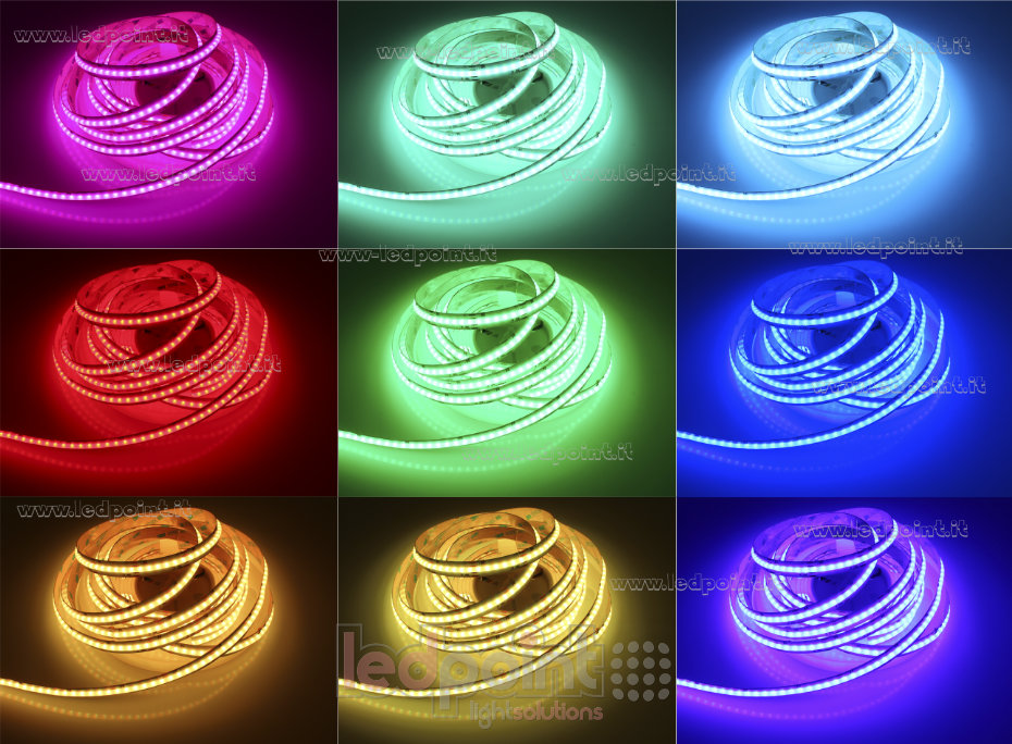 Ruban led COB 24V IP20 RGB + 2700-6500°K 280+280+280led/m Ruban led COB 24V IP20 RGB + 2700-6500°K 280+280+280led/m