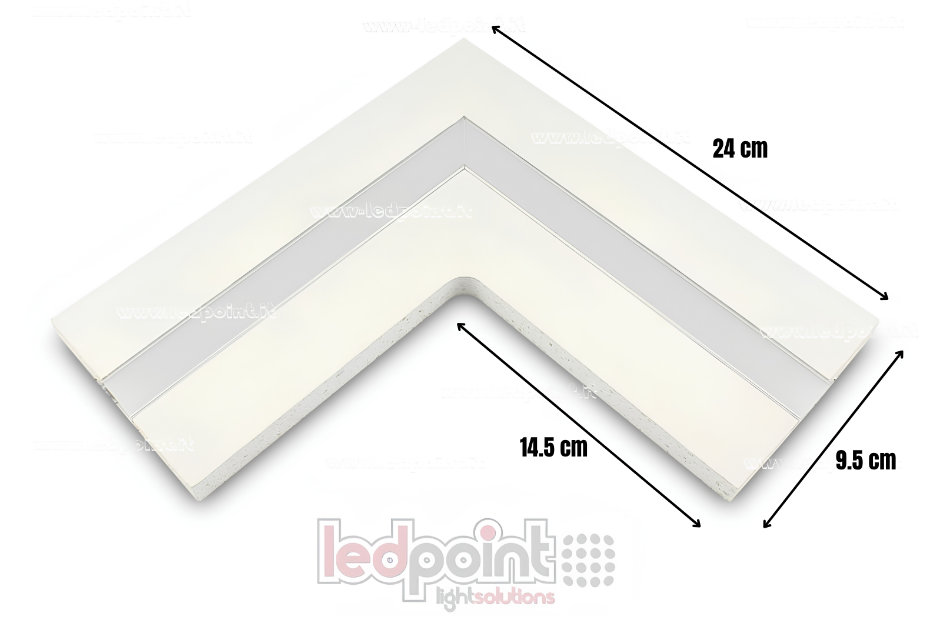 Raccord L pour le profil en aluminium avec placoplâtre 44x12mm Raccord L pour le profil en aluminium avec placoplâtre 44x12mm