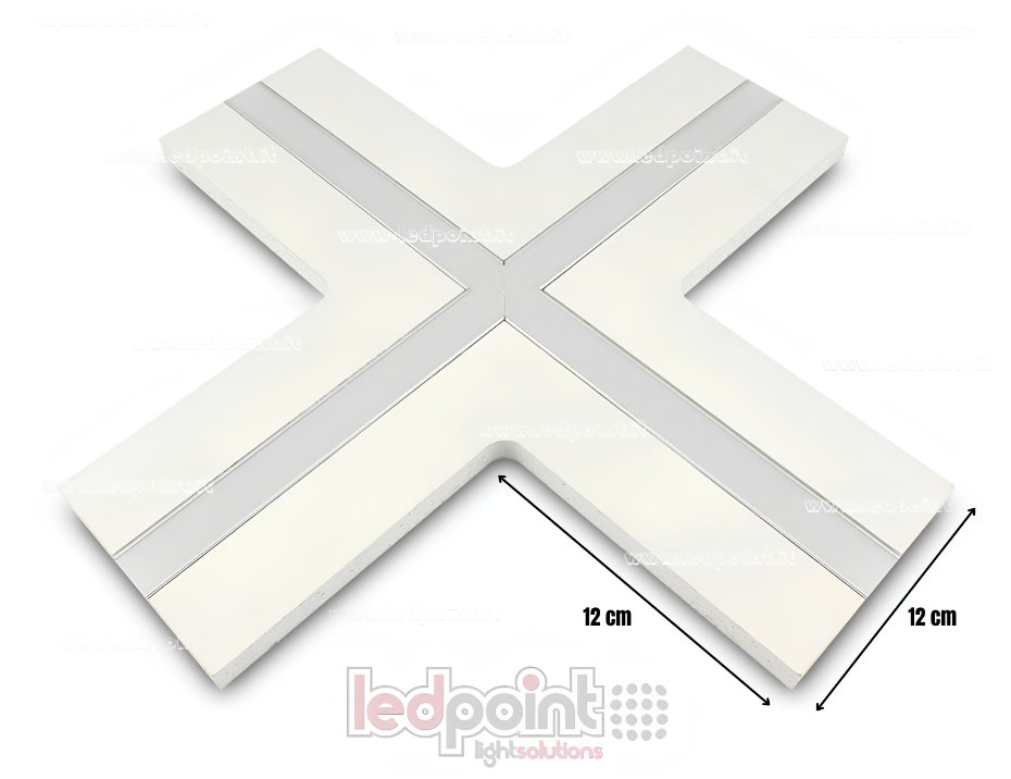 Raccord à X pour le profil en aluminium avec placoplâtre 44x12mm Raccord à X pour le profil en aluminium avec placoplâtre 44x12mm