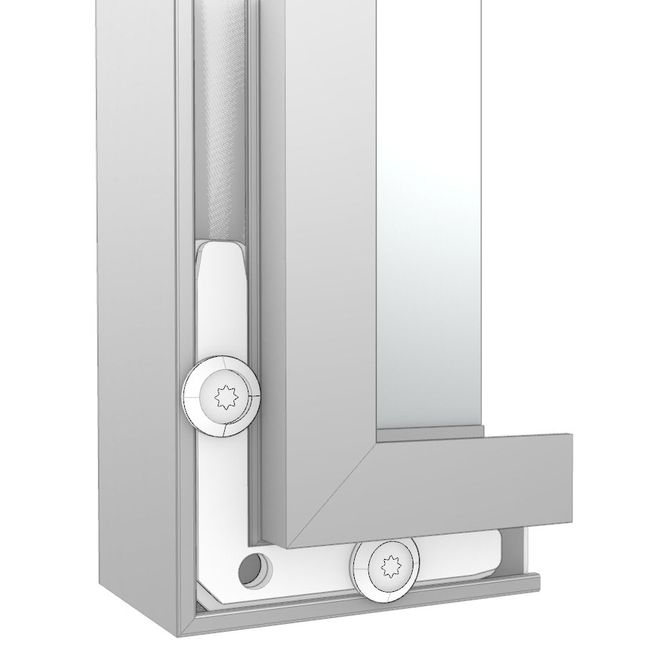 Jonction en métal pour profilés en aluminium miroir à 90° horizontal Jonction en métal pour profilés en aluminium miroir à 90° horizontal