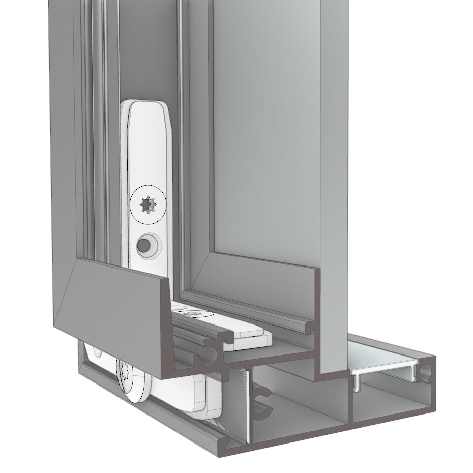 Jonction en métal pour profilés en aluminium miroir à 90° vertical Jonction en métal pour profilés en aluminium miroir à 90° vertical