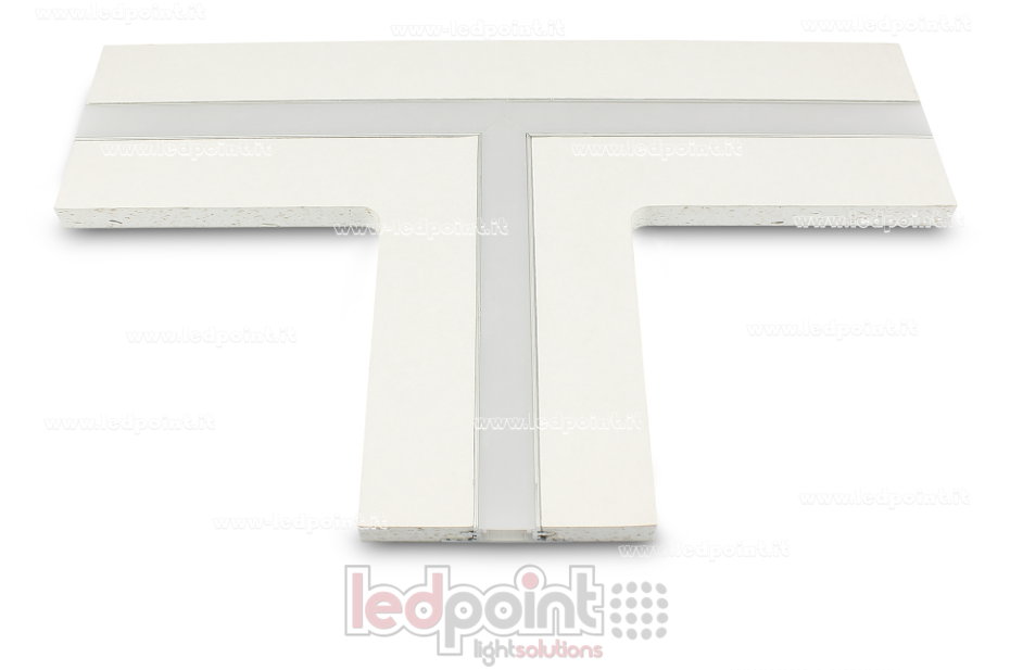 Raccord à T pour profil en aluminium avec placoplâtre 44x12mm Raccord à T pour profil en aluminium avec placoplâtre 44x12mm