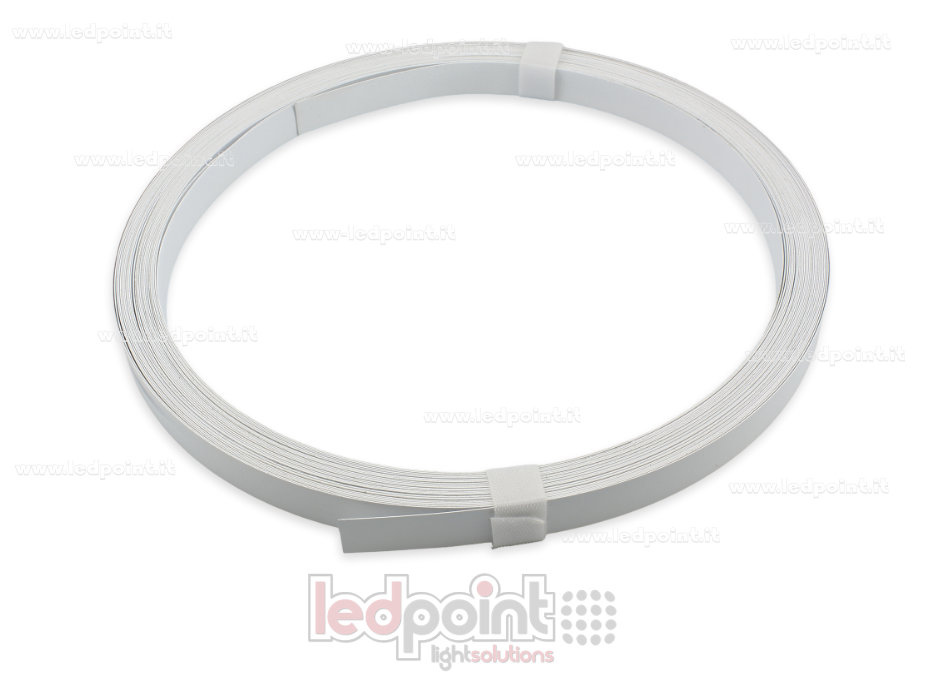 Bande profilée flexible en acier blanc pour rubans LED, 20m