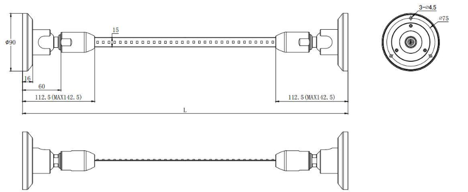 Bande profilée flexible en acier noir pour rubans LED, 20m