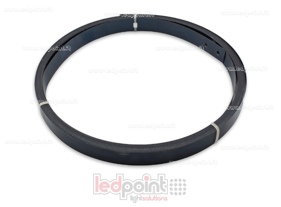 Bande profilé flexible en plastique renforcé noir pour rubans LED, 10m