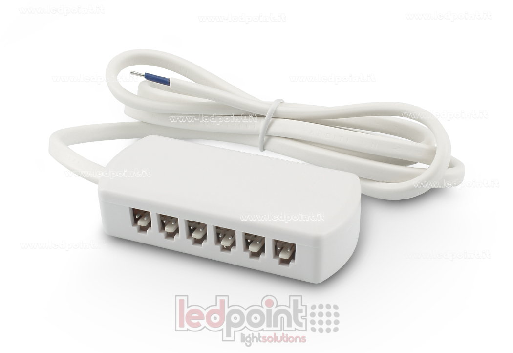 Prise rapide multiple à 12 sorties petites avec câble d'alimentation, max 24V/3A