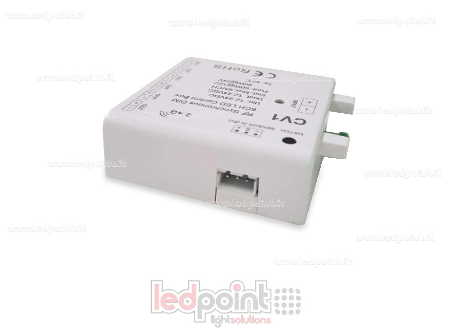 Interface variateur 6ch 60W 12V-24V, RF 2.4GHz avec entrée pour capteur Interface variateur 6ch 60W 12V-24V, RF 2.4GHz avec entrée pour capteur