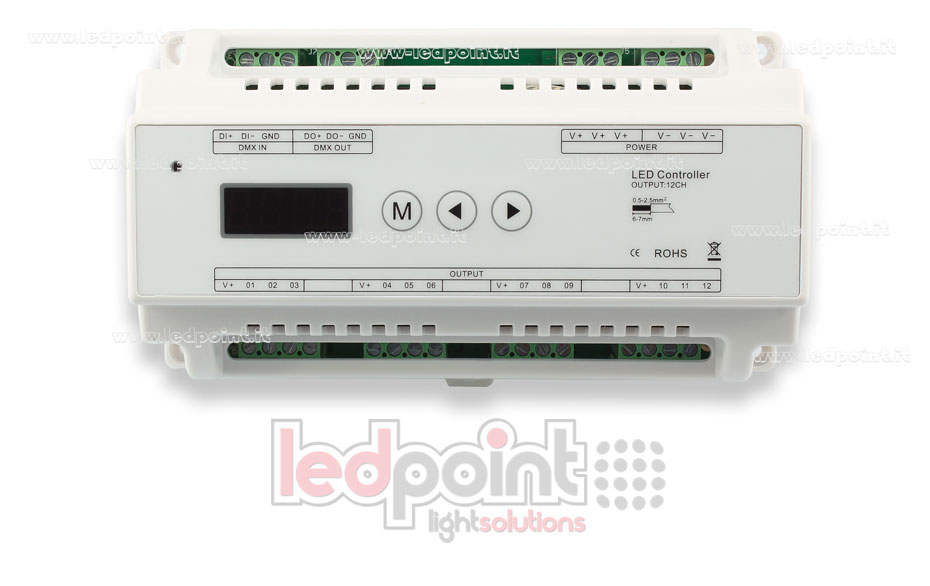 DMX 512 décodeur, 12 canaux 5A chacun, tension 12-36V DC DMX 512 décodeur, 12 canaux 5A chacun, tension 12-36V DC