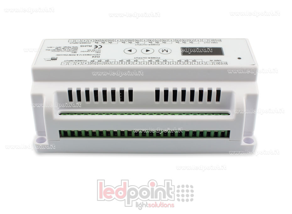DMX 512 décodeur, 24 canaux 3A chacun, tension 12-24V DC DMX 512 décodeur, 24 canaux 3A chacun, tension 12-24V DC