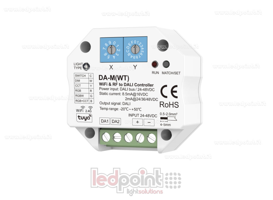 Convertisseur WiFi et RF vers DALI-2, 4ch, 24V DC RF2.4GHz