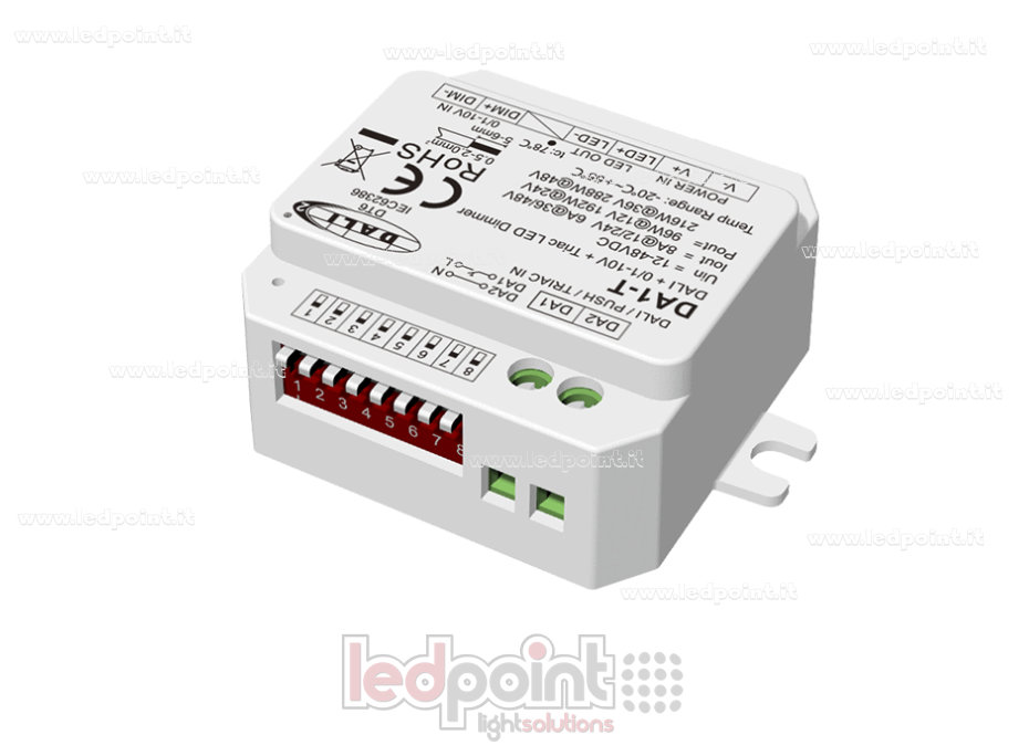 Variateur DALI-2 0/1-10V et Triac, 1 canal, 8A, 12-48V DC, tension constante
