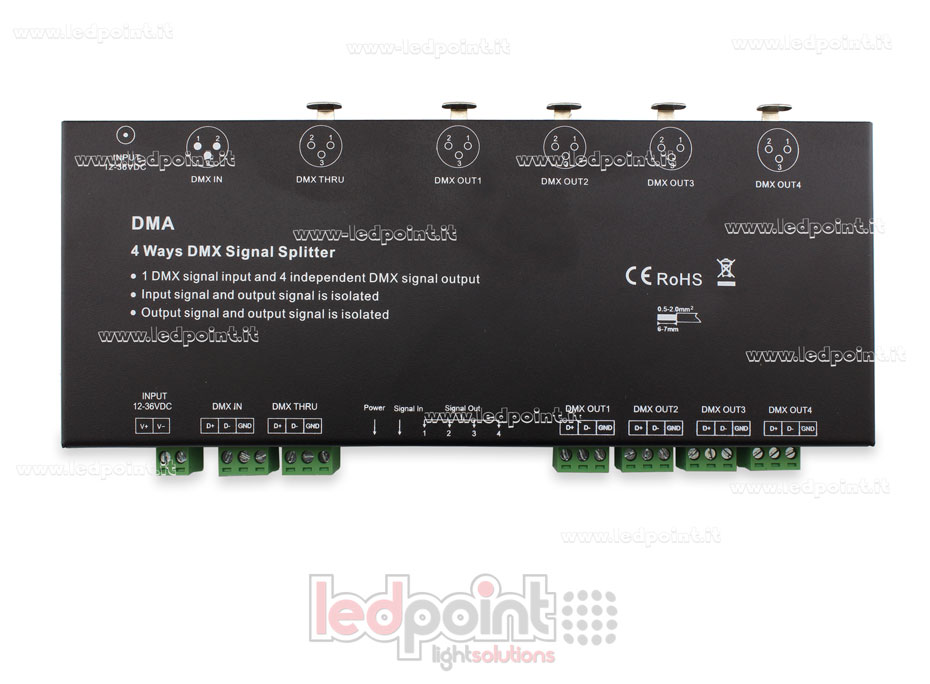 Splitter de signal DMX 4 canaux