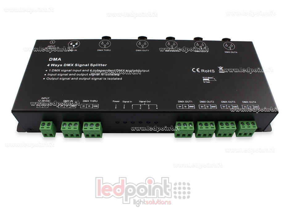 Splitter de signal DMX 4 canaux