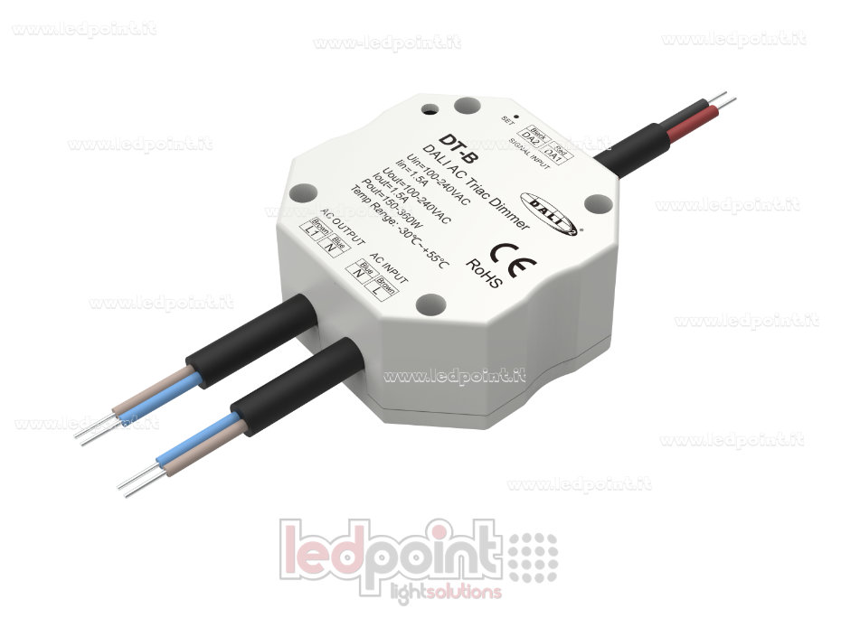Variateur DALI et Triac, 1 canal 1.5A, 100-240VAC (DT4) Variateur DALI et Triac, 1 canal 1.5A, 100-240VAC (DT4)