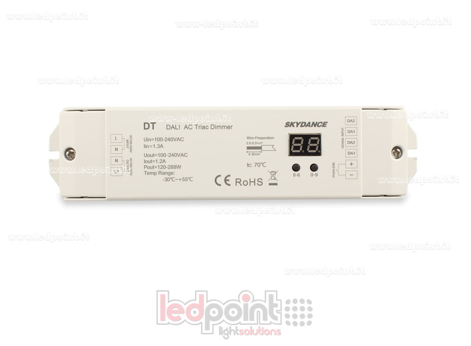 Variateur DALI, 1 canal de 1.2A, 100-240 VAC Triac Variateur DALI, 1 canal de 1.2A, 100-240 VAC Triac