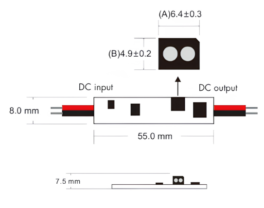 Détecteur de porte allumé/éteint, pour installation sur le profilé, 12-24V, 1ch 4A Détecteur de porte allumé/éteint, pour installation sur le profilé, 12-24V, 1ch 4A