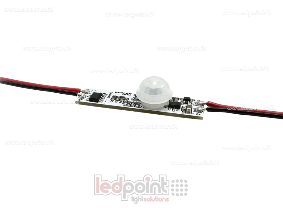 Détecteur de mouvement PIR on/off pour installation sur profilé, 12-24V, 1ch 3A Détecteur de mouvement PIR on/off pour installation sur profilé, 12-24V, 1ch 3A