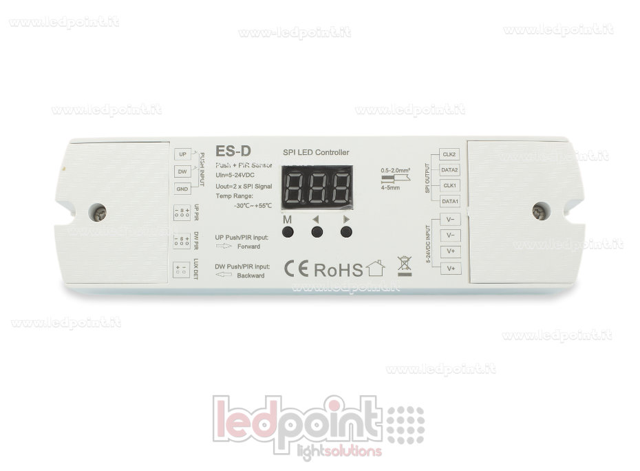 Double capteur PIR + double régulateur SPI à bouton-poussoir 5-24VDC Double capteur PIR + double régulateur SPI à bouton-poussoir 5-24VDC