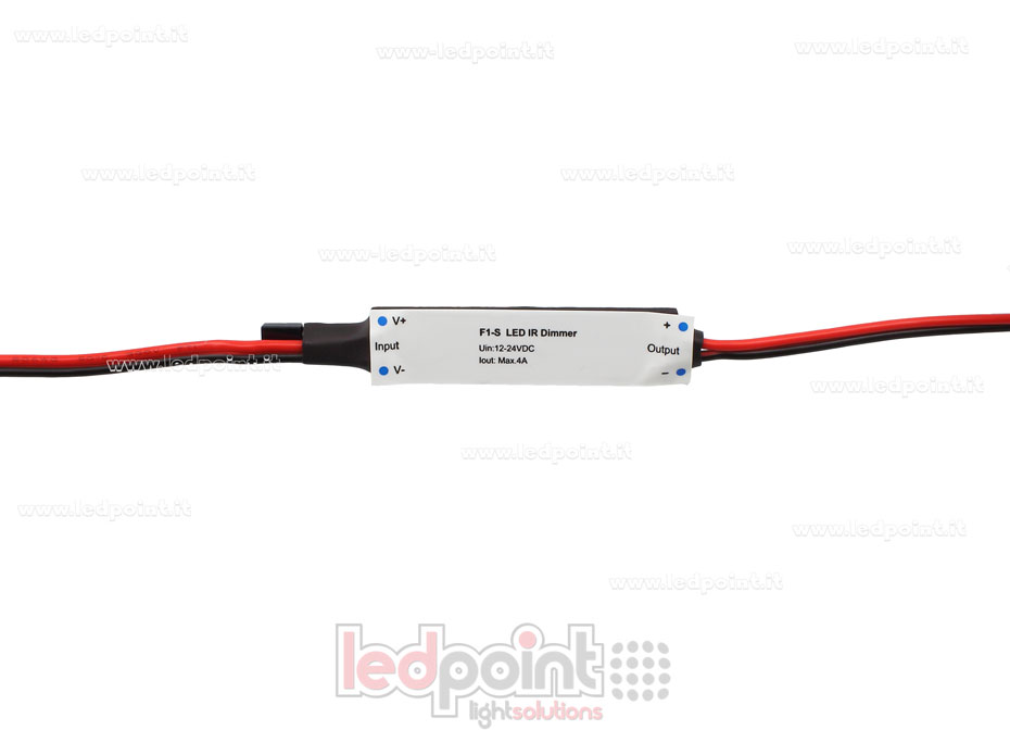 Récepteur variateur mini IR monochromatique avec télécommande 12/24V, 1ch 4A/CH