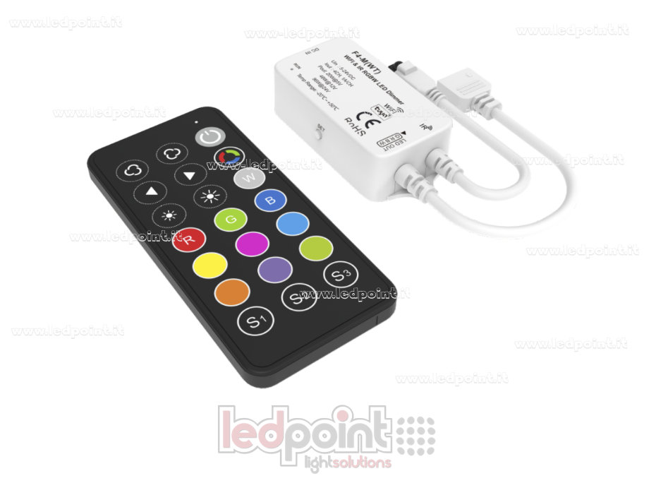 Kit de commande Wi-Fi et IR RGBW 4 canaux * 1 A, 5-24 V CC