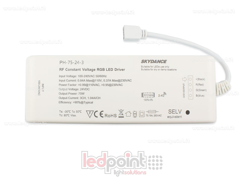Transformateur 75W 24V, 3 canaux, Wireless SkyDance
