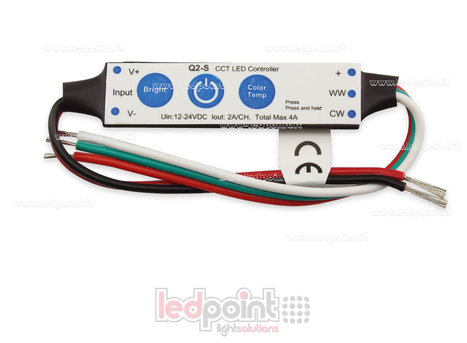 Récepteur variateur mini CCT 12/24V, 2ch 2A/CH 3 touches pas RF Récepteur variateur mini CCT 12/24V, 2ch 2A/CH 3 touches pas RF