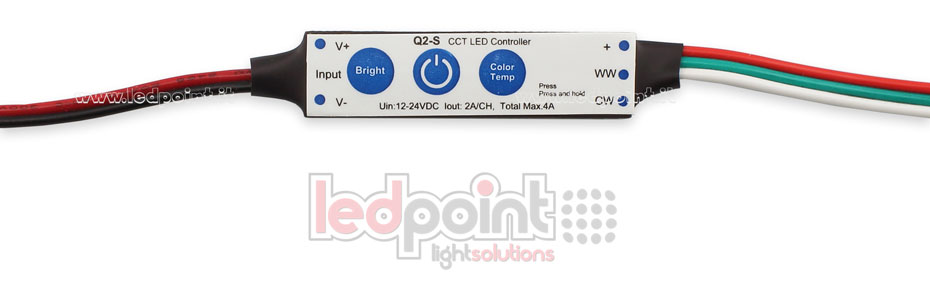 Récepteur variateur mini CCT 12/24V, 2ch 2A/CH 3 touches pas RF Récepteur variateur mini CCT 12/24V, 2ch 2A/CH 3 touches pas RF