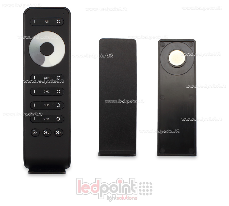 Télécommande monochromatique , 1 zone, 4 canaux, 3 scènes, noire, 13 boutons, RF2.4G