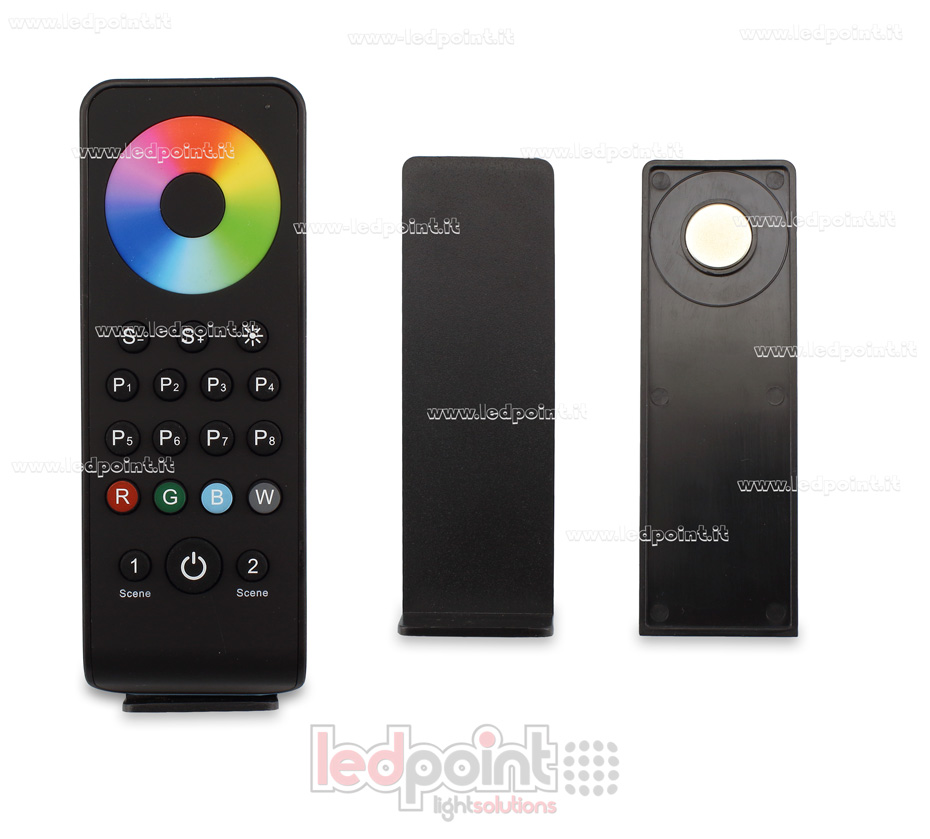 Télécommande RGB/RGBW 1 zone, 2 scènes, 8 mode dinamiques, noire, RF2.4G Télécommande RGB/RGBW 1 zone, 2 scènes, 8 mode dinamiques, noire, RF2.4G