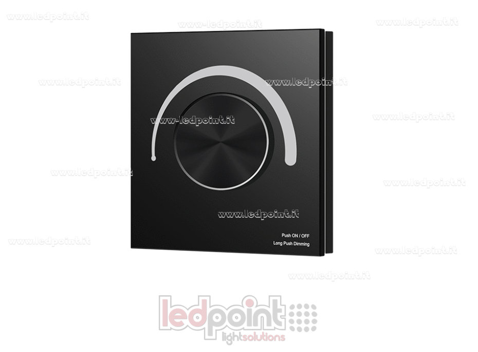 Télécommande murale noire Triac variateur 86x86mm à molette, 1ch*1,2A Télécommande murale noire Triac variateur 86x86mm à molette, 1ch*1,2A