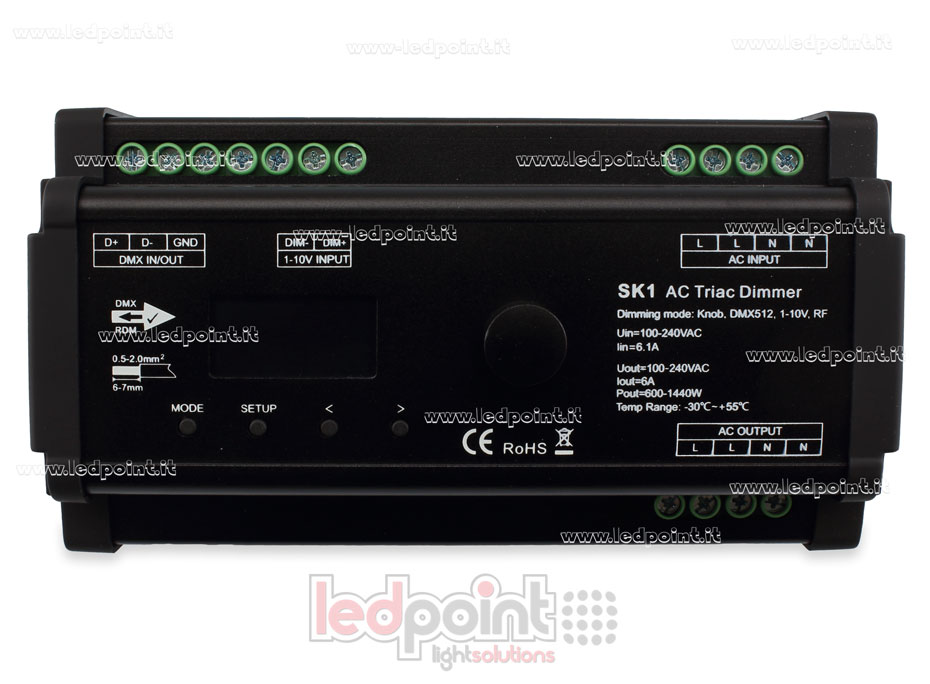 Triac AC DMX512 décodeur, 1 canaux 6A, pour rail DIN Triac AC DMX512 décodeur, 1 canaux 6A, pour rail DIN