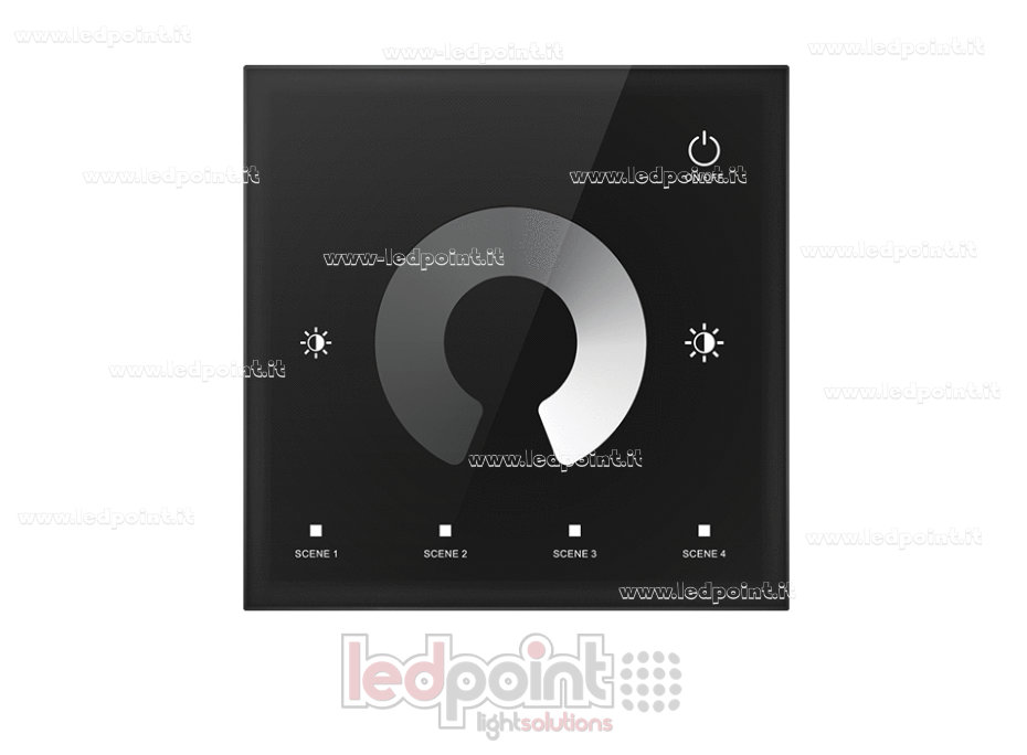 Contrôleur et télécommande murale noire monochrome tactile 4 canaux*3 A, 12-24 V CC, RF 2,4 GHz