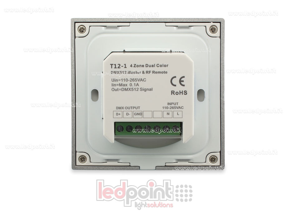 Master DMX et télécommande CCT pour boîte murale, 86x86mm, 4 zone 3 scene, RF2.4G
