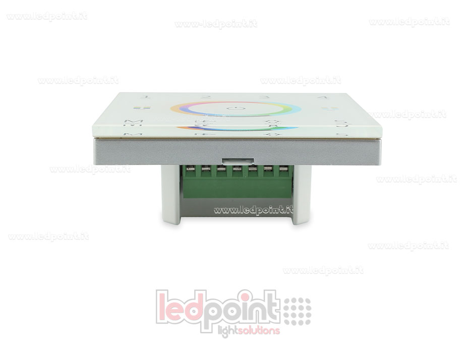 Télécommande maître RGB+CCT 4 zones blanc murale RF2.4G + DMX512
