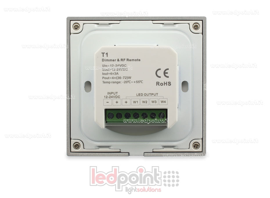 Contrôleur et télécommande murale blanc monocouleur touch 4CH*3A 12-24VDC RF2.4G Contrôleur et télécommande murale blanc monocouleur touch 4CH*3A 12-24VDC RF2.4G