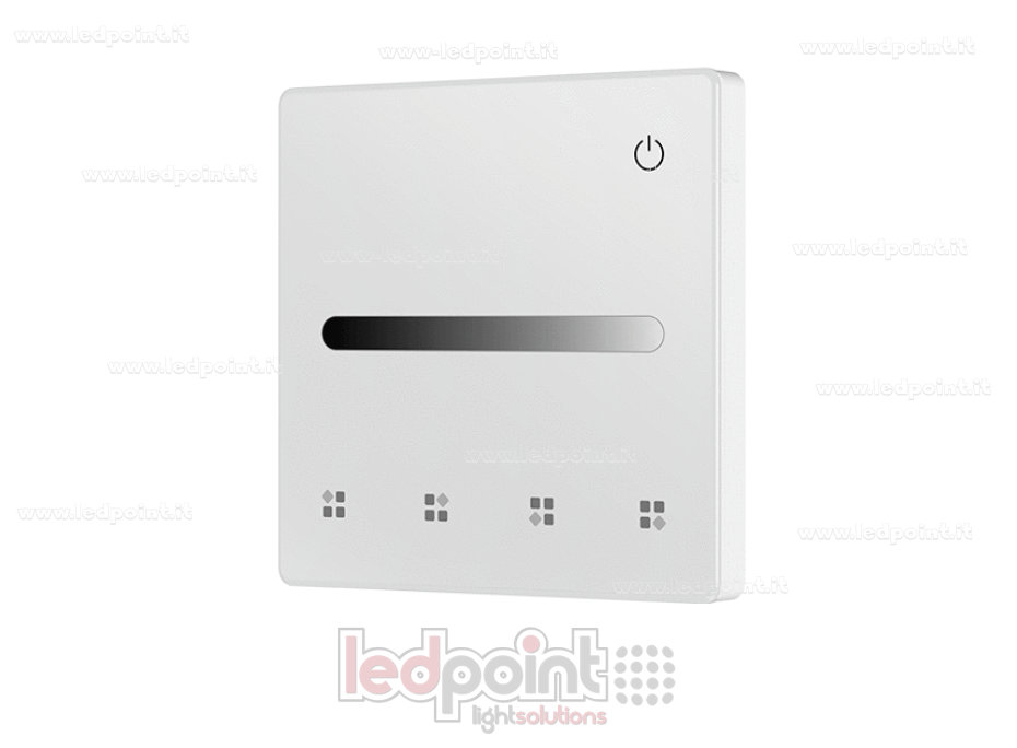Télécommande murale monochrome, à piles, blanche, 4 zones RF 2,4 GHz