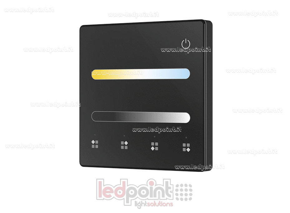 Télécommande murale CCT, à piles, noire, 4 zones RF 2,4 GHz