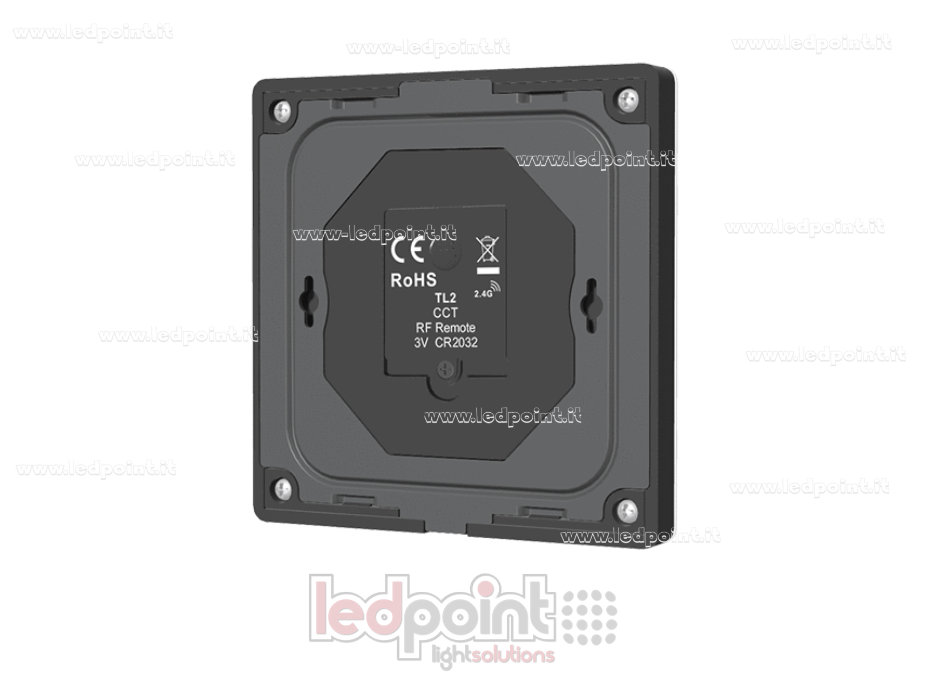 Télécommande murale CCT, à piles, noire, 4 zones RF 2,4 GHz