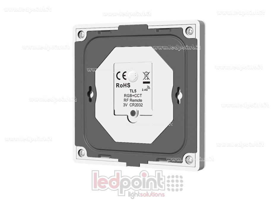 Télécommande murale RGB + CCT à piles, blanche, 4 zones RF 2,4 GHz