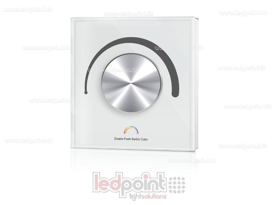 Télécommande Murale WiFi et RF, 12-48VDC, 3 Canaux x 4A, 86x86mm, 1 Zone avec Molette, Blanc