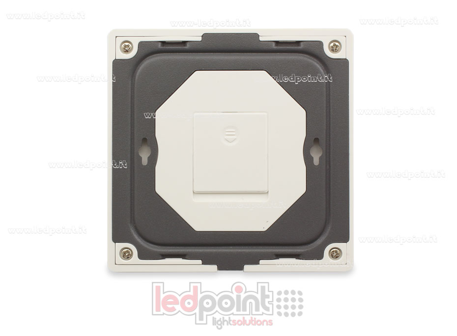 Télécommande murale slim RGB+CCT, à piles, blanche, 4 zones RF2.4G Télécommande murale slim RGB+CCT, à piles, blanche, 4 zones RF2.4G