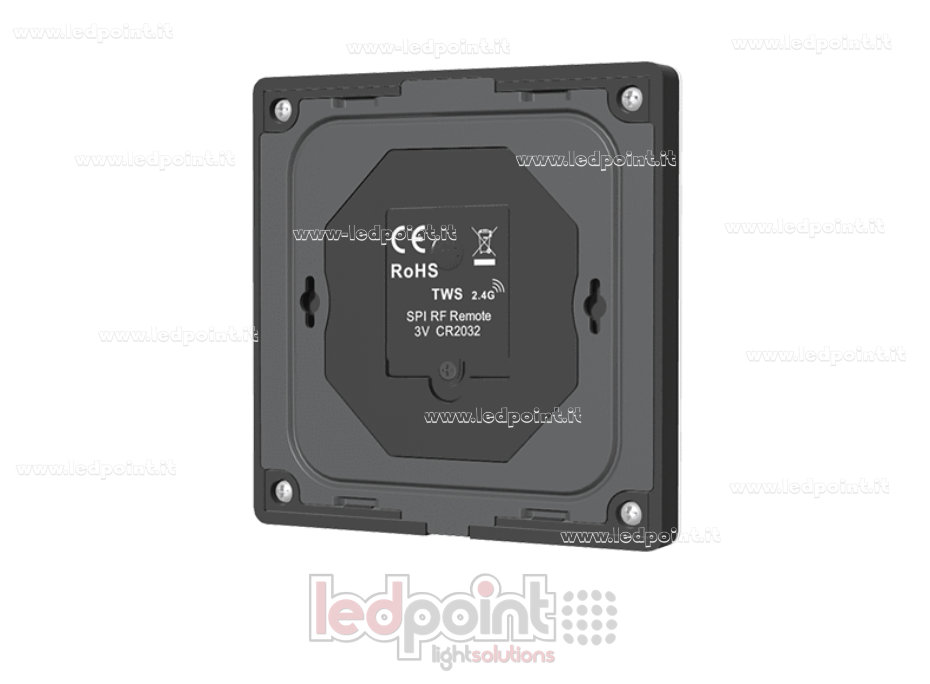 Télécommande murale SPI RF RGB, RGBW, à piles, noire, 3 V CC, RF 2,4 GHz