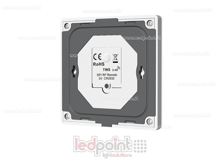 Télécommande murale SPI RF RGB, RGBW, à piles, blanche, 3 V CC, RF 2,4 GHz