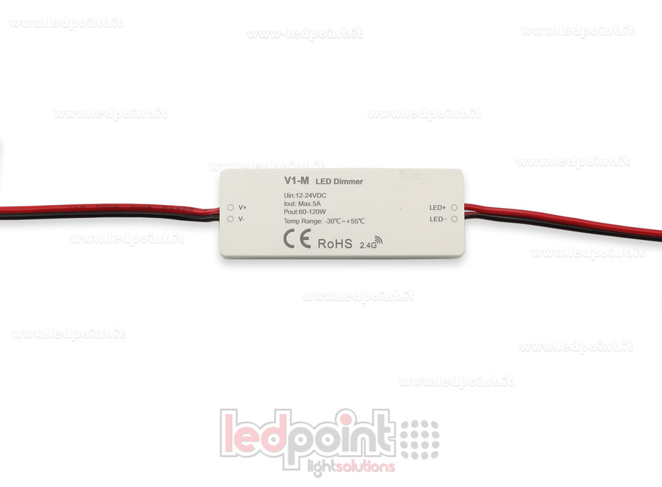 Récepteur variateur mini monochromatique 12/24V, 1ch 5A/CH