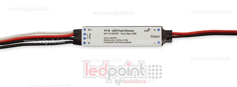 Récepteur variateur mini monochromatique pour l'installation de profilés avec bouton 12/24V, 1ch 3A/CH, RF 2.4G Récepteur variateur mini monochromatique pour l'installation de profilés avec bouton 12/24V, 1ch 3A/CH, RF 2.4G