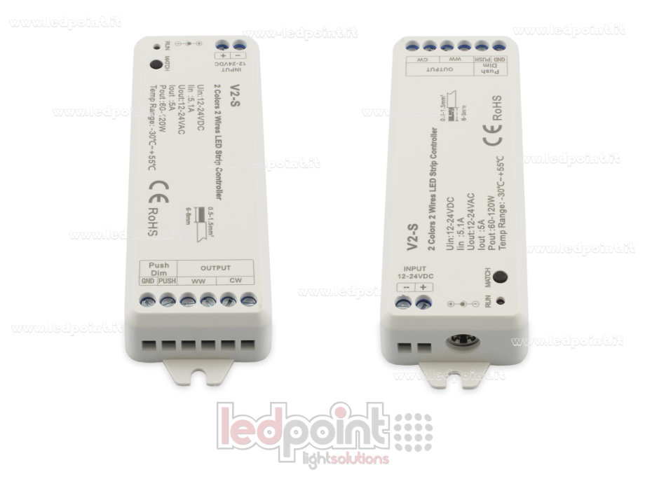 Récepteur contrôleur pour CCT à 2 fils 12-24V, 1ch*5A, RF 2.4G Récepteur contrôleur pour CCT à 2 fils 12-24V, 1ch*5A, RF 2.4G
