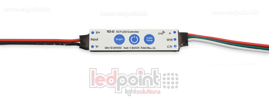 Récepteur controller mini CCT 12/24V, 2ch 1.5A/CH Récepteur controller mini CCT 12/24V, 2ch 1.5A/CH