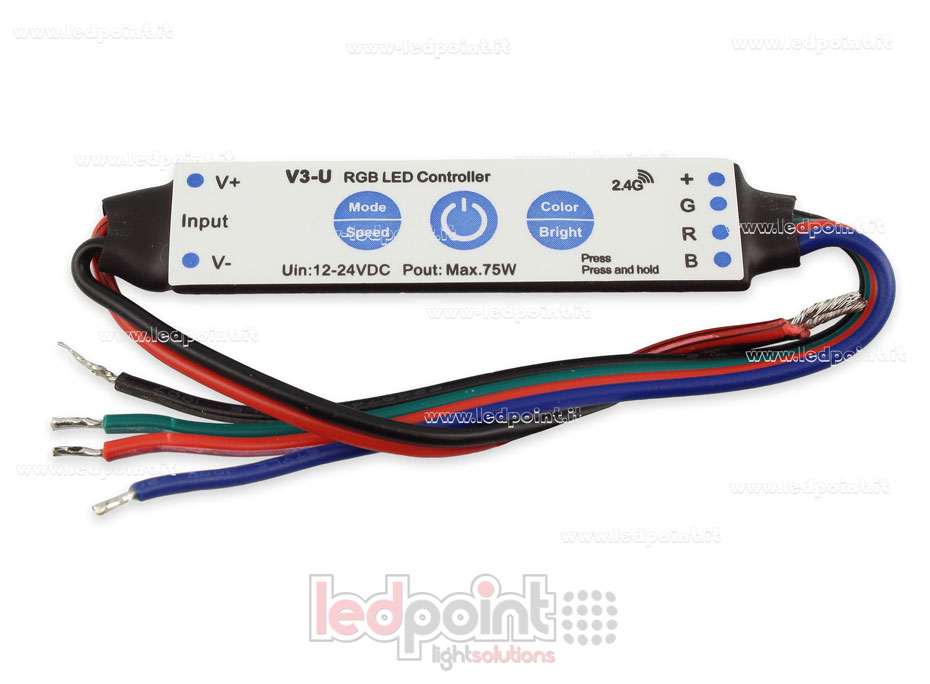Ricevitore controller mini RGB 12/24V, 3ch 1A/CH SK-V3-U