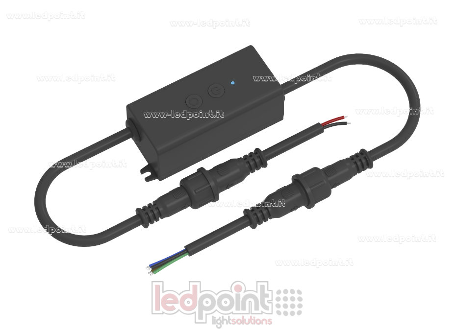 Récepteur contrôleur RVB étanche IP67 12/24V, 3 canaux*1,5A, RF 2.4G et 2 boutons Récepteur contrôleur RVB étanche IP67 12/24V, 3 canaux*1,5A, RF 2.4G et 2 boutons