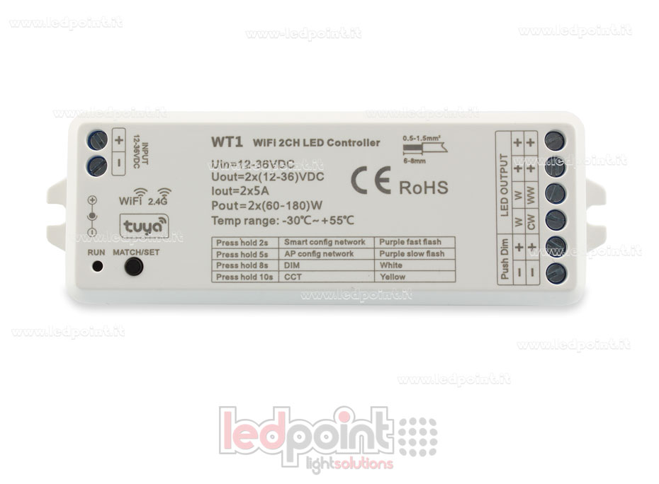 Contrôleur wifi et RF 2.4G, CCT et monochromatique